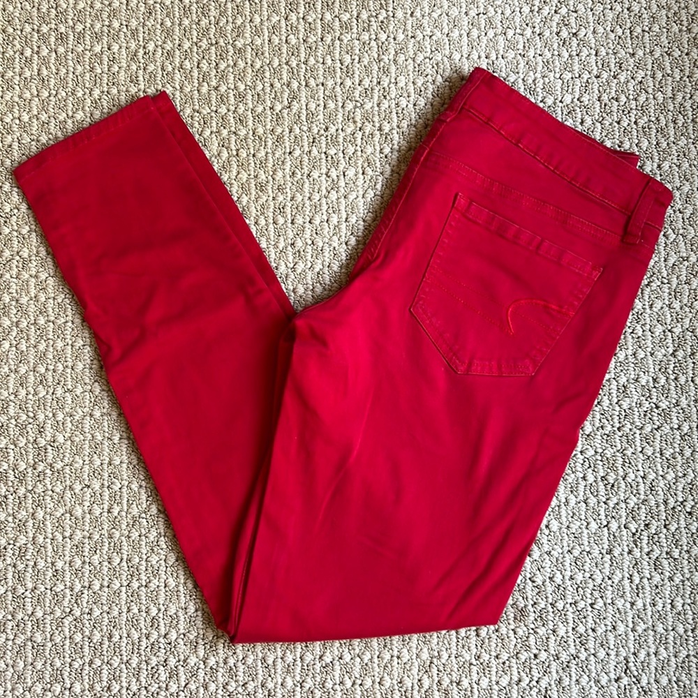 American Eagle Red Jeggings | Size 4